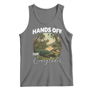 Hands Off Our Everglades Tank Top Vintage Alligator Swamp TS02 Black Heather Print Your Wear