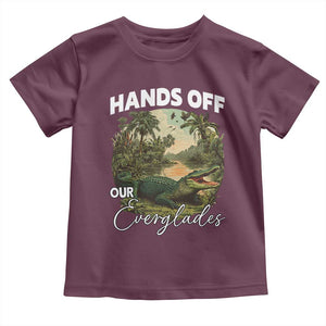 Hands Off Our Everglades Toddler T Shirt Vintage Alligator Swamp TS02 Maroon Print Your Wear