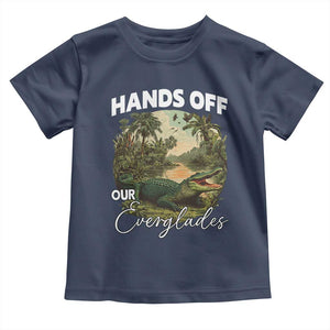 Hands Off Our Everglades Toddler T Shirt Vintage Alligator Swamp TS02 Navy Print Your Wear