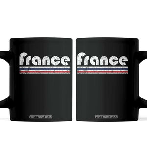 Vintage France Flag Distressed Retro Graphic Coffee Mug Patriotic French Heritage Pride Gift TS02 Black Print Your Wear
