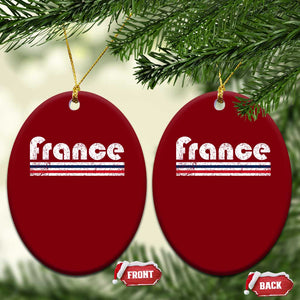 Vintage France Flag Distressed Retro Graphic Ceramic Ornament Patriotic French Heritage Pride Gift TS02 Print Your Wear