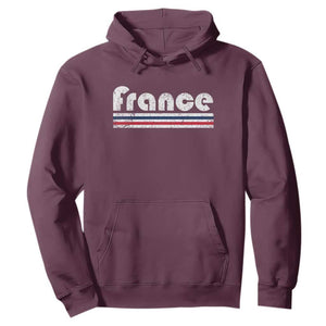 Vintage France Flag Distressed Retro Graphic Hoodie Patriotic French Heritage Pride Gift TS02 Maroon Print Your Wear