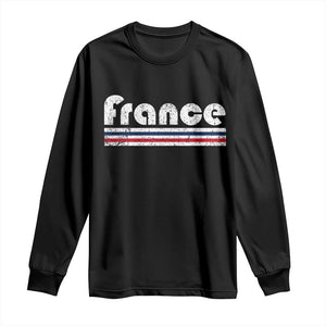 Vintage France Flag Distressed Retro Graphic Long Sleeve Shirt Patriotic French Heritage Pride Gift TS02 Black Print Your Wear