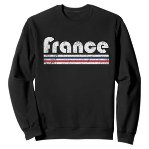 Vintage France Flag Distressed Retro Graphic Sweatshirt Patriotic French Heritage Pride Gift TS02 Black Print Your Wear