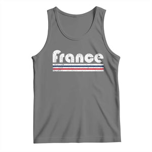 Vintage France Flag Distressed Retro Graphic Tank Top Patriotic French Heritage Pride Gift TS02 Black Heather Print Your Wear