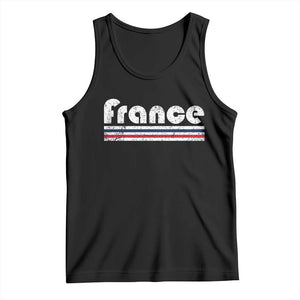 Vintage France Flag Distressed Retro Graphic Tank Top Patriotic French Heritage Pride Gift TS02 Black Print Your Wear