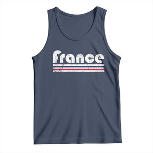 Vintage France Flag Distressed Retro Graphic Tank Top Patriotic French Heritage Pride Gift TS02 Navy Print Your Wear