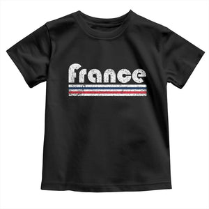 Vintage France Flag Distressed Retro Graphic Toddler T Shirt Patriotic French Heritage Pride Gift TS02 Black Print Your Wear