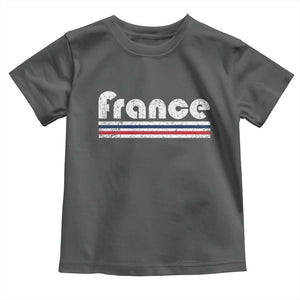 Vintage France Flag Distressed Retro Graphic Toddler T Shirt Patriotic French Heritage Pride Gift TS02 Dark Heather Print Your Wear