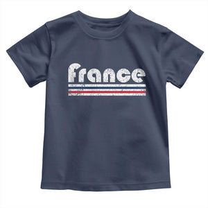 Vintage France Flag Distressed Retro Graphic Toddler T Shirt Patriotic French Heritage Pride Gift TS02 Navy Print Your Wear