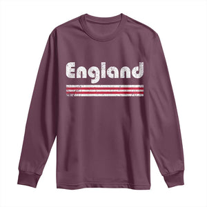 Vintage England Retro Distressed Graphic Long Sleeve Shirt Patriotic English Heritage Pride Souvenir TS02 Maroon Print Your Wear