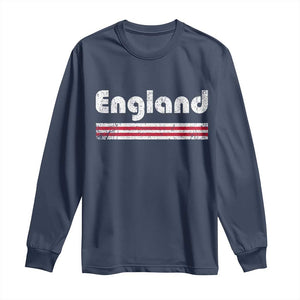 Vintage England Retro Distressed Graphic Long Sleeve Shirt Patriotic English Heritage Pride Souvenir TS02 Navy Print Your Wear