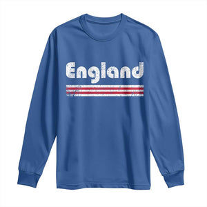 Vintage England Retro Distressed Graphic Long Sleeve Shirt Patriotic English Heritage Pride Souvenir TS02 Royal Blue Print Your Wear