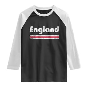 Vintage England Retro Distressed Graphic Raglan Shirt Patriotic English Heritage Pride Souvenir TS02 Black White Print Your Wear