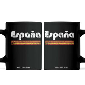 Vintage Espana Espanol Retro Distressed Graphic Coffee Mug Patriotic Spanish Spain Flag Heritage Pride Souvenir TS02 Black Print Your Wear