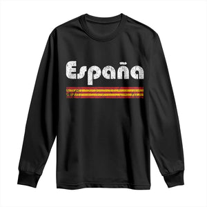 Vintage Espana Espanol Retro Distressed Graphic Long Sleeve Shirt Patriotic Spanish Spain Flag Heritage Pride Souvenir TS02 Black Print Your Wear