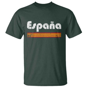 Vintage Espana Espanol Retro Distressed Graphic T Shirt Patriotic Spanish Spain Flag Heritage Pride Souvenir TS02 Dark Forest Green Print Your Wear