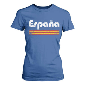 Vintage Espana Espanol Retro Distressed Graphic T Shirt For Women Patriotic Spanish Spain Flag Heritage Pride Souvenir TS02 Royal Blue Print Your Wear