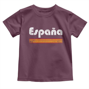 Vintage Espana Espanol Retro Distressed Graphic Toddler T Shirt Patriotic Spanish Spain Flag Heritage Pride Souvenir TS02 Maroon Print Your Wear