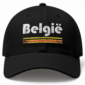 Retro Belgie Belgium Flag Distressed Graphic in Dutch Baseball Cap Proud Belgian Heritage and Country Roots Pride Gift TS02 Print Your Wear