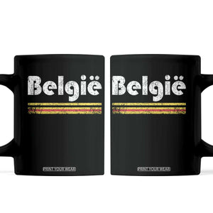 Retro Belgie Belgium Flag Distressed Graphic in Dutch Coffee Mug Proud Belgian Heritage and Country Roots Pride Gift TS02 Black Print Your Wear