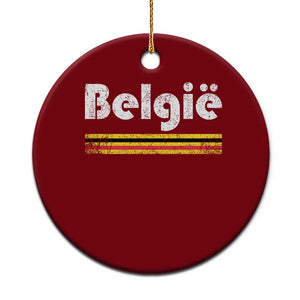 Retro Belgie Belgium Flag Distressed Graphic in Dutch Ceramic Ornament Proud Belgian Heritage and Country Roots Pride Gift TS02 1pc Red Print Your Wear