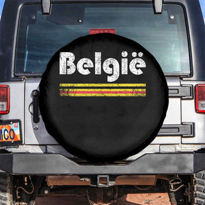 Retro Belgie Belgium Flag Distressed Graphic in Dutch Spare Tire Cover Proud Belgian Heritage and Country Roots Pride Gift TS02 No hole Black Print Your Wear