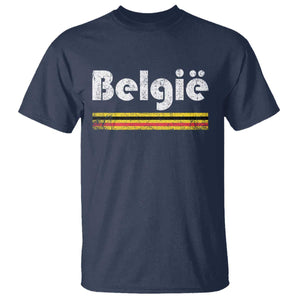 Retro Belgie Belgium Flag Distressed Graphic in Dutch T Shirt Proud Belgian Heritage and Country Roots Pride Gift TS02 Navy Print Your Wear