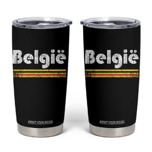 Retro Belgie Belgium Flag Distressed Graphic in Dutch Tumbler Cup Proud Belgian Heritage and Country Roots Pride Gift TS02 Black Print Your Wear