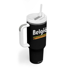 Retro Belgie Belgium Flag Distressed Graphic in Dutch Tumbler With Handle Proud Belgian Heritage and Country Roots Pride Gift TS02 Print Your Wear