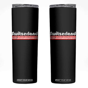 Vintage Switzerland Retro Distressed Graphic Skinny Tumbler Patriotic Swiss Heritage Pride Souvenir TS02 Black Print Your Wear