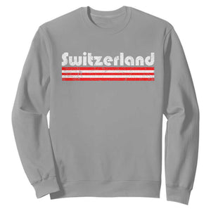 Vintage Switzerland Retro Distressed Graphic Sweatshirt Patriotic Swiss Heritage Pride Souvenir TS02 Sport Gray Print Your Wear