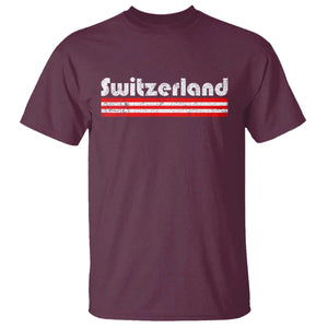 Vintage Switzerland Retro Distressed Graphic T Shirt Patriotic Swiss Heritage Pride Souvenir TS02 Maroon Print Your Wear