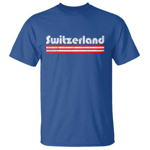 Vintage Switzerland Retro Distressed Graphic T Shirt Patriotic Swiss Heritage Pride Souvenir TS02 Royal Blue Print Your Wear