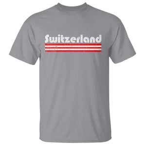 Vintage Switzerland Retro Distressed Graphic T Shirt Patriotic Swiss Heritage Pride Souvenir TS02 Sport Gray Print Your Wear