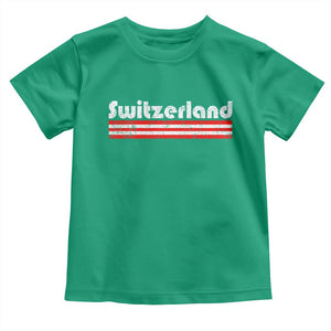 Vintage Switzerland Retro Distressed Graphic Toddler T Shirt Patriotic Swiss Heritage Pride Souvenir TS02 Irish Green Print Your Wear