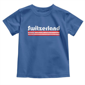 Vintage Switzerland Retro Distressed Graphic Toddler T Shirt Patriotic Swiss Heritage Pride Souvenir TS02 Royal Blue Print Your Wear