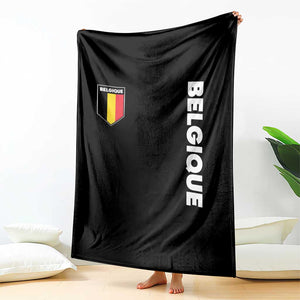 Belgique Belgium Flag Shield Minimalist Graphic Throw Blanket French Belgian Pride and European Heritage Souvenir TS02 Print Your Wear