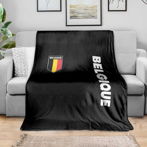 Belgique Belgium Flag Shield Minimalist Graphic Throw Blanket French Belgian Pride and European Heritage Souvenir TS02 Print Your Wear