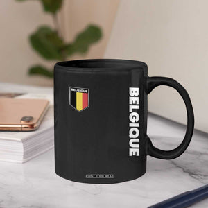 Belgique Belgium Flag Shield Minimalist Graphic Coffee Mug French Belgian Pride and European Heritage Souvenir TS02 Print Your Wear