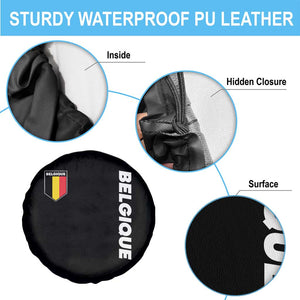 Belgique Belgium Flag Shield Minimalist Graphic Spare Tire Cover French Belgian Pride and European Heritage Souvenir TS02 Print Your Wear