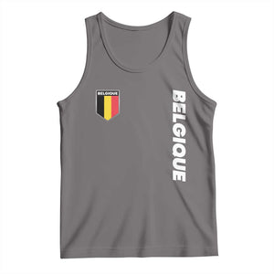 Belgique Belgium Flag Shield Minimalist Graphic Tank Top French Belgian Pride and European Heritage Souvenir TS02 Deep Heather Print Your Wear