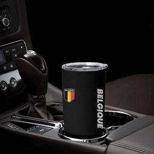 Belgique Belgium Flag Shield Minimalist Graphic Tumbler Cup French Belgian Pride and European Heritage Souvenir TS02 Print Your Wear