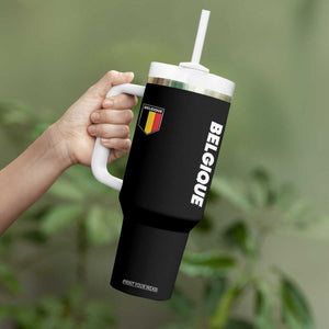 Belgique Belgium Flag Shield Minimalist Graphic Tumbler With Handle French Belgian Pride and European Heritage Souvenir TS02 Print Your Wear
