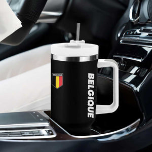 Belgique Belgium Flag Shield Minimalist Graphic Tumbler With Handle French Belgian Pride and European Heritage Souvenir TS02 Print Your Wear