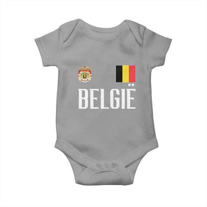 Royal Coat of Arms Belgie Crest Graphic Baby Onesie Traditional Belgium Belgian Flag and Lion Heritage Pride Gift TS02 Sport Gray Print Your Wear