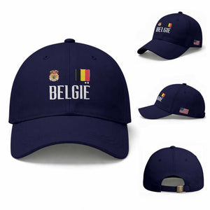 Royal Coat of Arms Belgie Crest Graphic Baseball Cap Traditional Belgium Belgian Flag and Lion Heritage Pride Gift TS02 Baseball Cap Universal Fit Dark Blue Print Your Wear