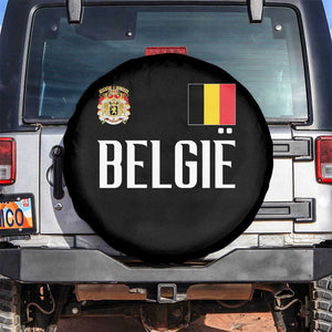 Royal Coat of Arms Belgie Crest Graphic Spare Tire Cover Traditional Belgium Belgian Flag and Lion Heritage Pride Gift TS02 No hole Black Print Your Wear