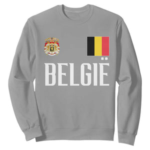 Royal Coat of Arms Belgie Crest Graphic Sweatshirt Traditional Belgium Belgian Flag and Lion Heritage Pride Gift TS02 Sport Gray Print Your Wear