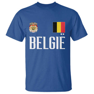 Royal Coat of Arms Belgie Crest Graphic T Shirt Traditional Belgium Belgian Flag and Lion Heritage Pride Gift TS02 Royal Blue Print Your Wear